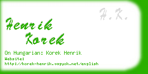 henrik korek business card